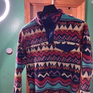 Patagonia Vibrant Patterned Zip Up Sweater